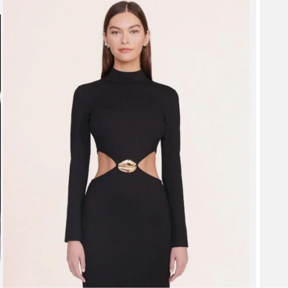 STAUD Arlette Black Cut-Out Gown Dress - size Small - Picture 3 of 8